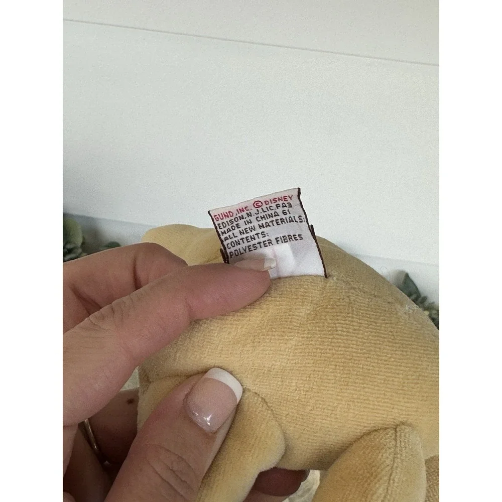 Vintage Disney Classic Pooh‎ Winnie Stuffed Animal Plush Gund Small Rattle Toy